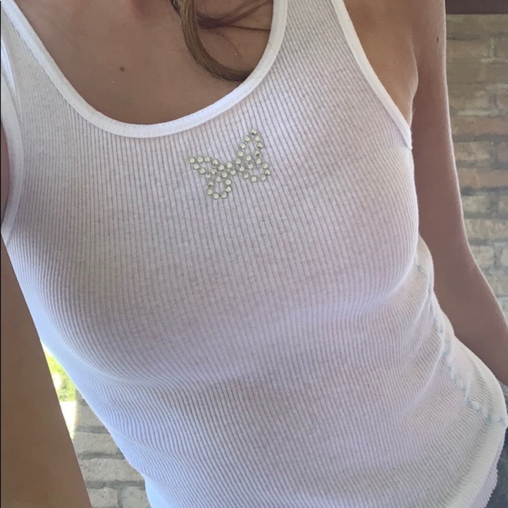 Rhinestone Butterfly Tank